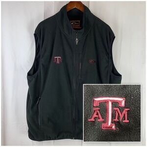Texas A&M Aggies Drake Fleece Vest Mens 2X Black Magnattach‎ Full Zip